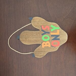 Dinosaur Foot Print "Boys Only" Door Sign